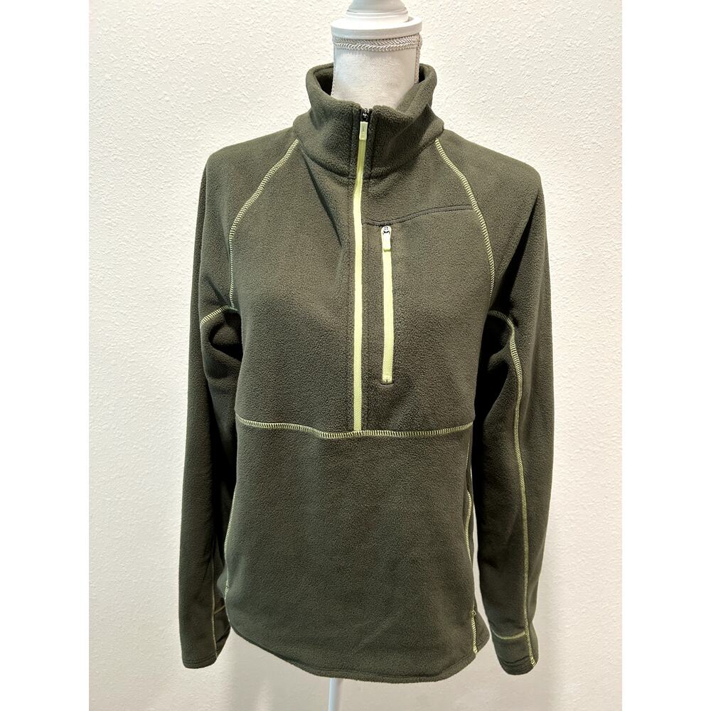 BASS OUTDOOR Women's Quarter-Zip Long-Sleeve Fleece Forest Night Color Medium